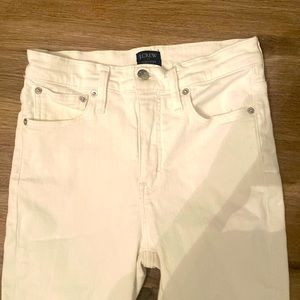 J Crew white high rise denim skinny leg pants size 25